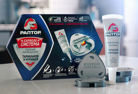 Système express Raptor pour l'élimination des cafards et des fourmis : gel et 4 pièges