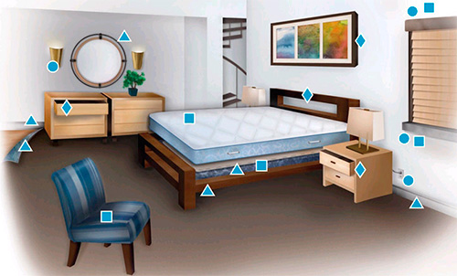 Sites de nidification possibles pour les punaises de lit