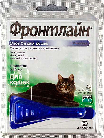 Gouttes de puces sur le garrot Frontline