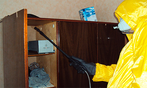 L'exterminateur traite l'appartement des cafards