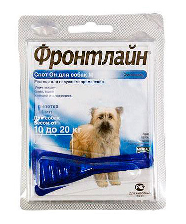 Gouttes contre les puces, les tiques et le garrot Frontline (pour chiens)