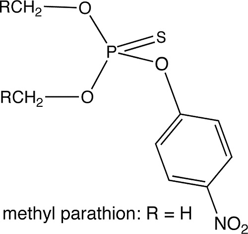 La formule de l'analogue méthylique du thiophos - métaphos (autrement méthylparathion)