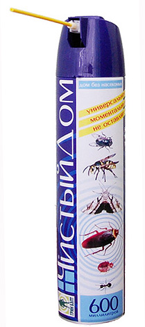 Aerosol Clean House est efficace non seulement contre les punaises de lit, mais aussi contre d'autres parasites