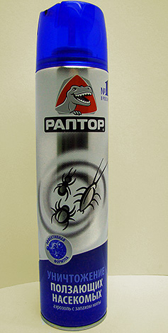 Aerosol Raptor doit être traité avec un nid de fourmis domestiques et des surfaces sur lesquelles ces insectes peuvent se déplacer