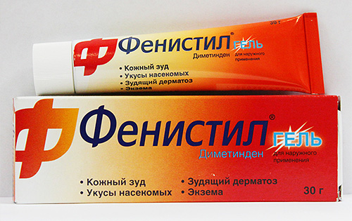 Le gel Fenistil aide à retirer une dent après avoir été piqué par divers insectes, y compris les guêpes