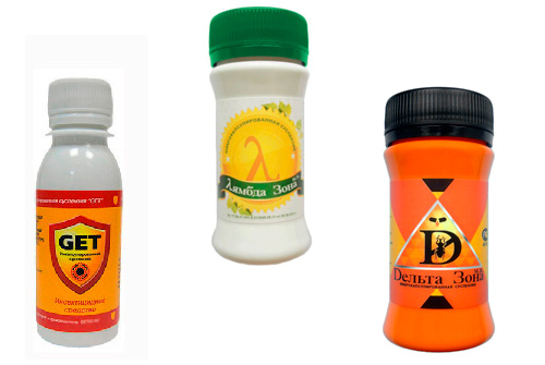 Exemples de préparations insecticides très efficaces et pratiquement inodores - Get, Delta Zone et Lambda Zone