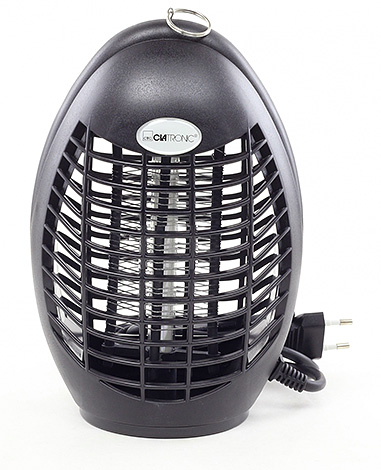 La lampe ultraviolette de l'appareil attire les insectes, après quoi ils sont détruits par une décharge électrique sur une grille métallique.