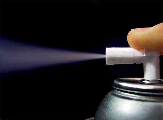 Lors de l'utilisation d'un aérosol d'insecticide prêt à l'emploi, les particules pulvérisées sont beaucoup plus petites que lors de l'utilisation d'un pulvérisateur domestique.