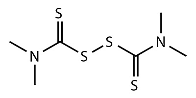 Thiurame (disulfure de tétraméthylthiurame) - formule chimique