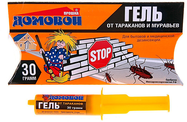 Gel de cafards et de fourmis Domovoy Proshka, seringue pour 30 grammes.