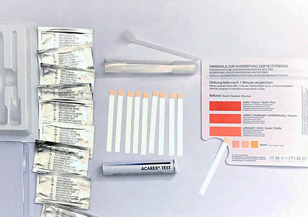 Le système de test Acarex vous permet de déterminer la concentration d'allergènes d'acariens dans la poussière.