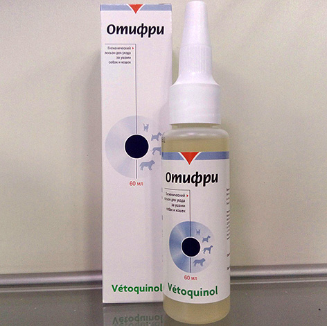 Lotion hygiénique Otifri pour le soin des oreilles des chiens et des chats