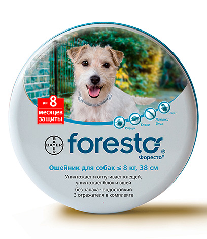 Collier Foresto pour repousser et exterminer les tiques, les puces et les poux.