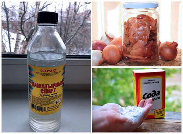 Ammoniac, décoction de pelure d'oignon, soude dans la lutte contre les tétranyques